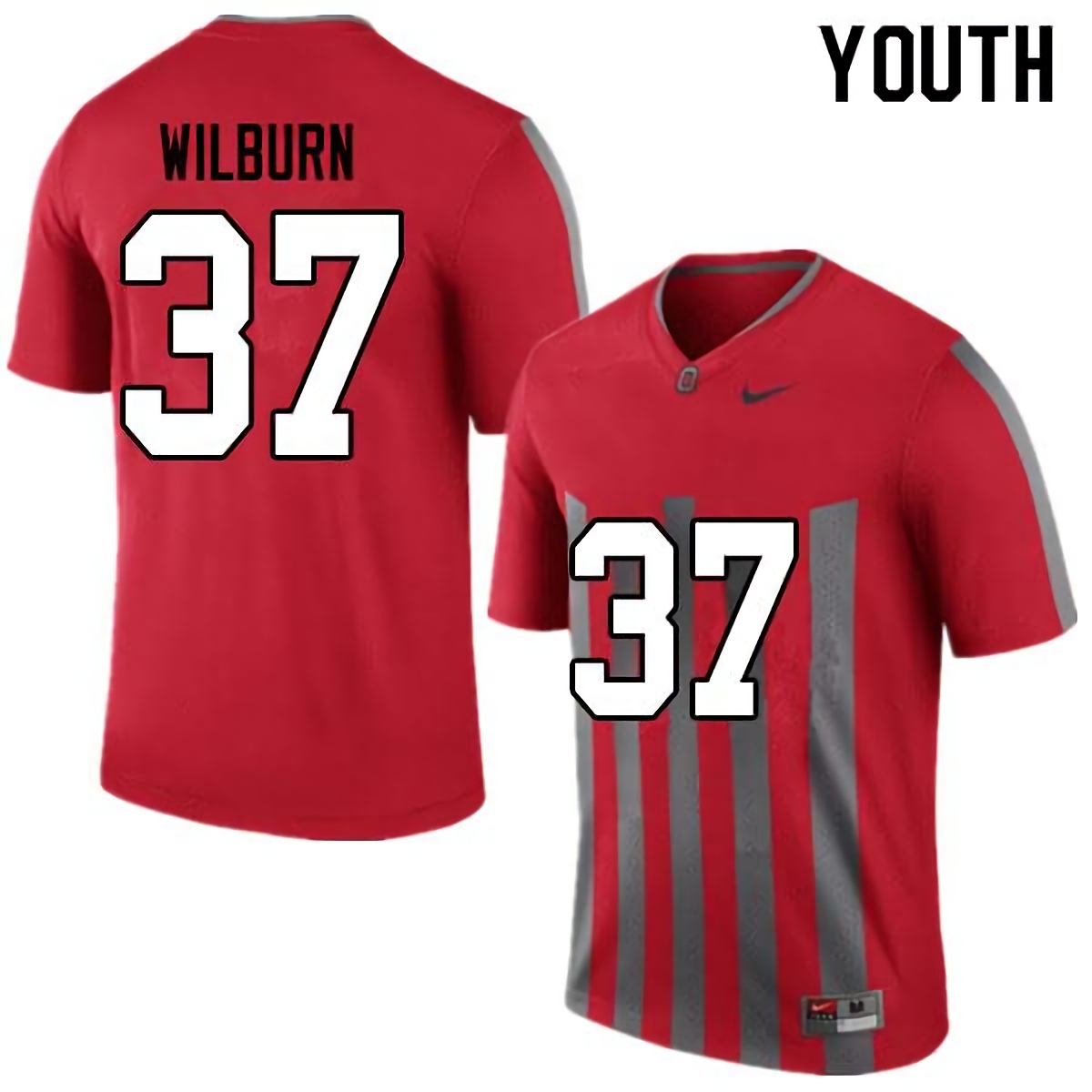 Trayvon Wilburn Ohio State Buckeyes Youth NCAA #37 Nike Throwback Red College Stitched Football Jersey ZRY3056GC